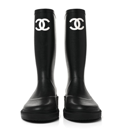 Chanel Caoutchouk CC High Boots 37 Black 2 of 7