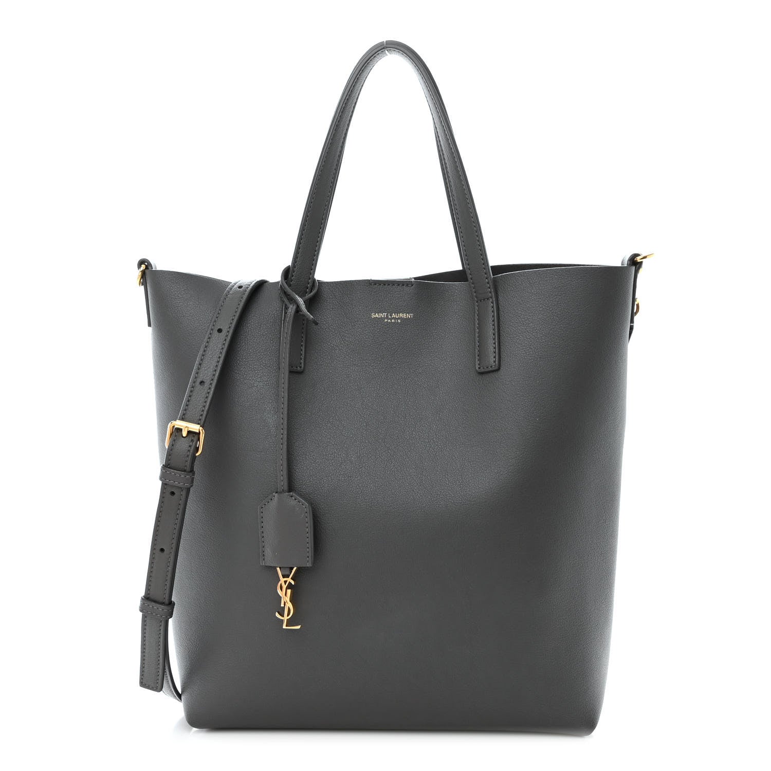 Saint Laurent Calfskin Toy Shopping Tote Earth Grey 1 of 13