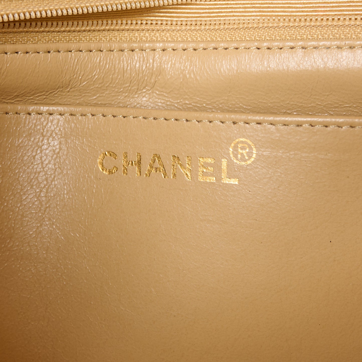 Lambskin Quilted Medium Single Flap Beige