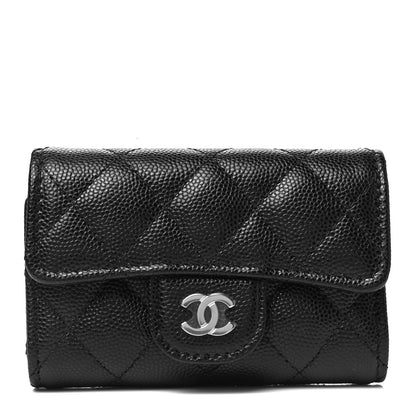 Chanel Caviar Quilted Classic 4 Key Holder Wallet Black 1 of 7