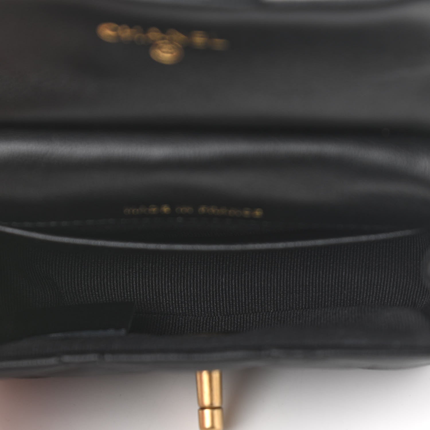 Chanel Calfskin Quilted Lady Handle Flap Card Holder With Chain Black 4 of 11