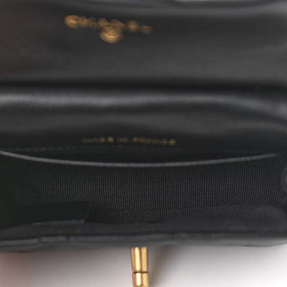 Chanel Calfskin Quilted Lady Handle Flap Card Holder With Chain Black 4 of 11