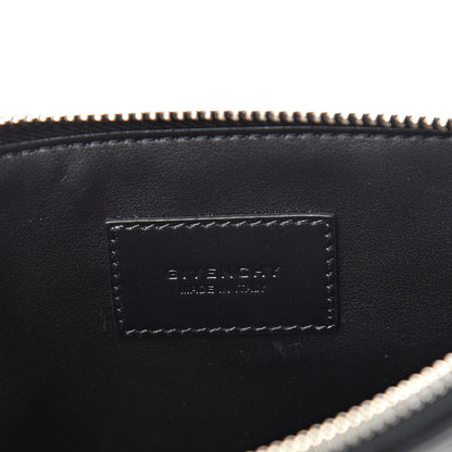 Givenchy Calfskin Striped Large Zip Pouch White Black 5 of 6