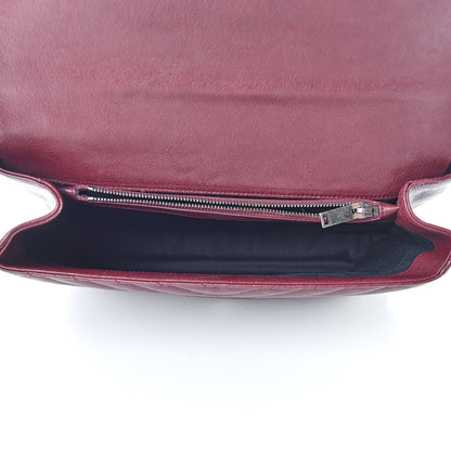 Saint Laurent Sheepskin Matelasse Chevron Large Monogram Satchel Rouge Legion 5 of 12