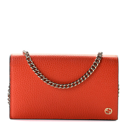 Gucci Dollar Calfskin Medium Betty Chain Wallet Sun Orange 1 of 8