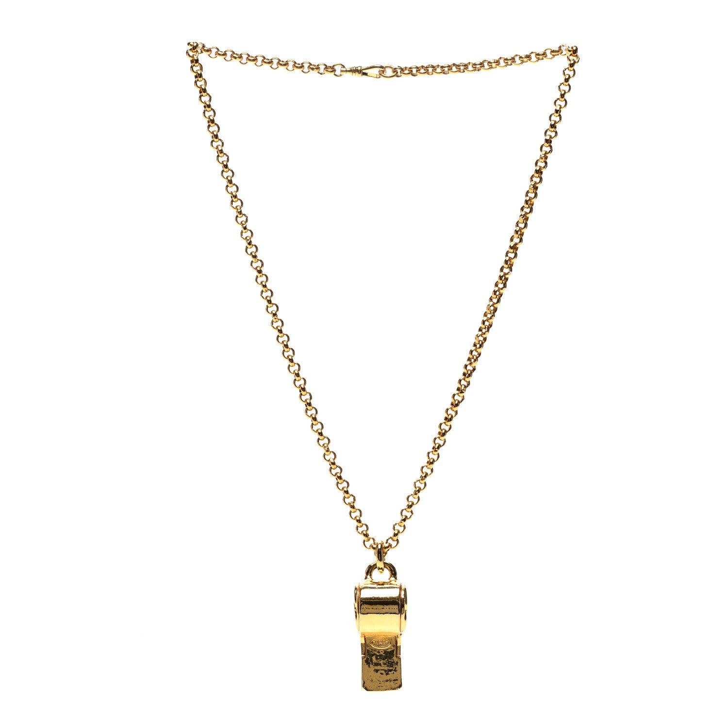 Chanel CC Whistle Pendant Necklace Gold 3 of 5