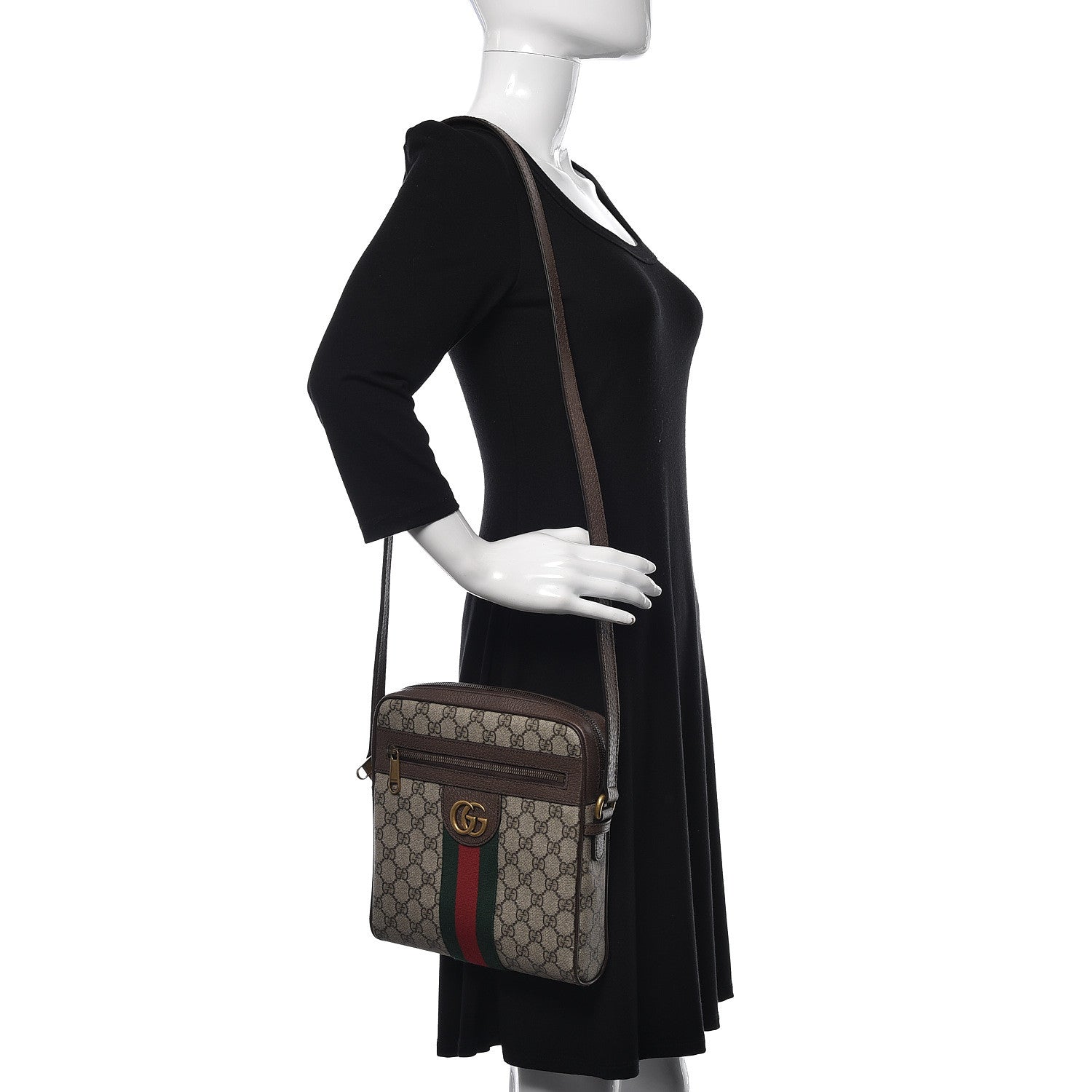 Gucci GG Supreme Monogram Web Small Ophidia Messenger Bag Brown 2 of 11