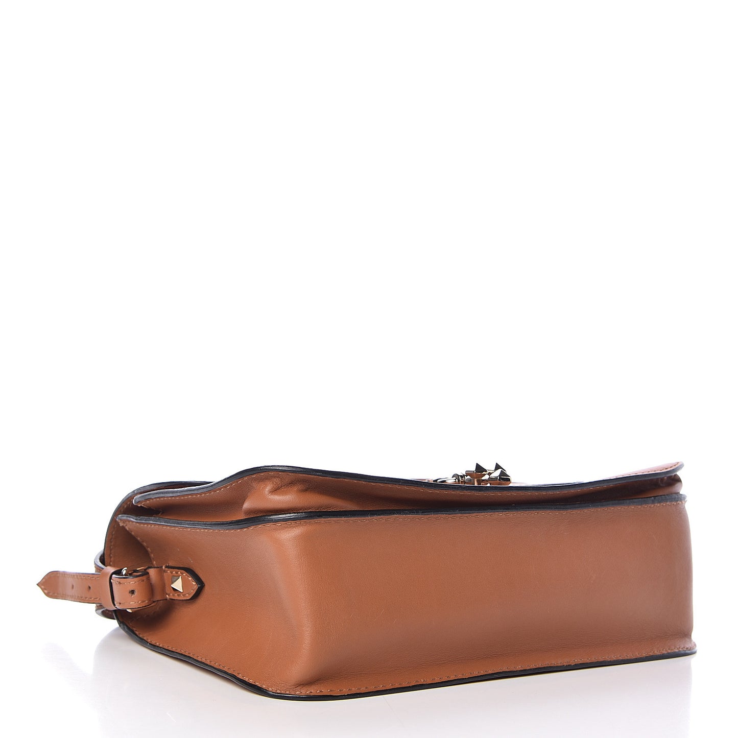 Calfskin Rockstud Band Crossbody Bag Light Cuir