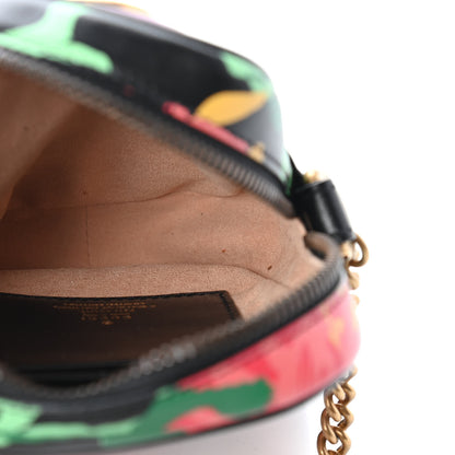 Gucci X KEN SCOTT Calfskin Matelasse Floral Infinity Mini GG Marmont Crossbody Bag Black Pink 5 of 8