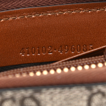 Gucci GG Supreme Monogram Cuoio Toscano Zip Around Wallet Beige Ebony Cuir 7 of 8