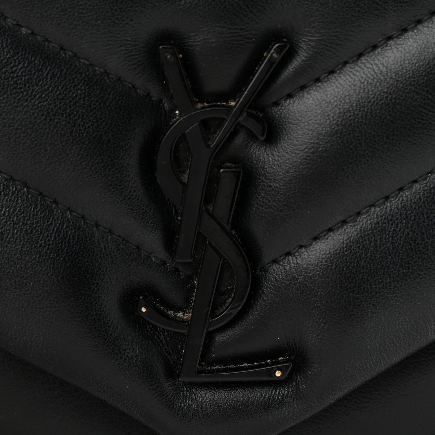 Saint Laurent Calfskin Y Quilted Monogram Small Loulou Chain Satchel Black 14 of 14