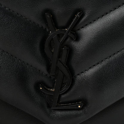 Saint Laurent Calfskin Y Quilted Monogram Small Loulou Chain Satchel Black 14 of 14