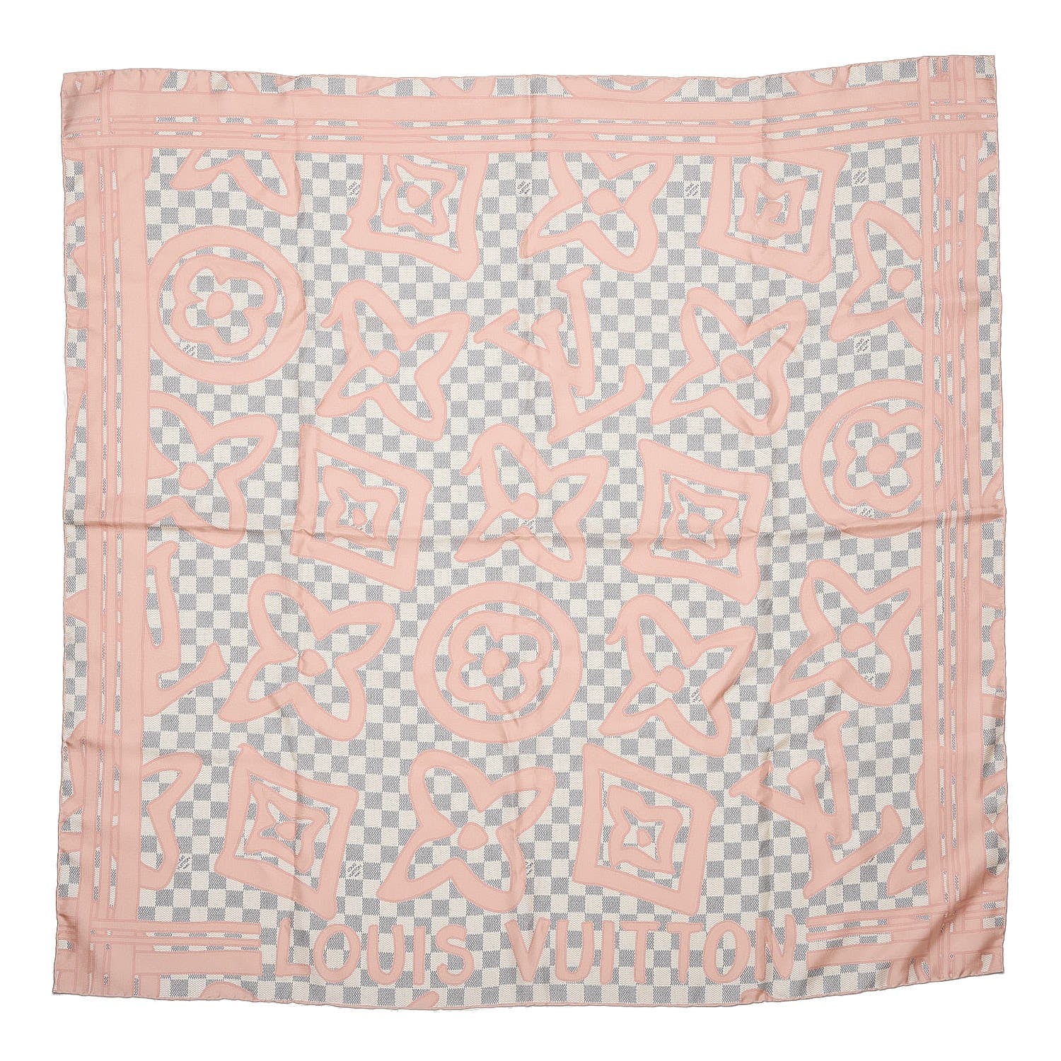 Louis Vuitton Silk Damier Azur Tahitienne Square Scarf 1 of 6