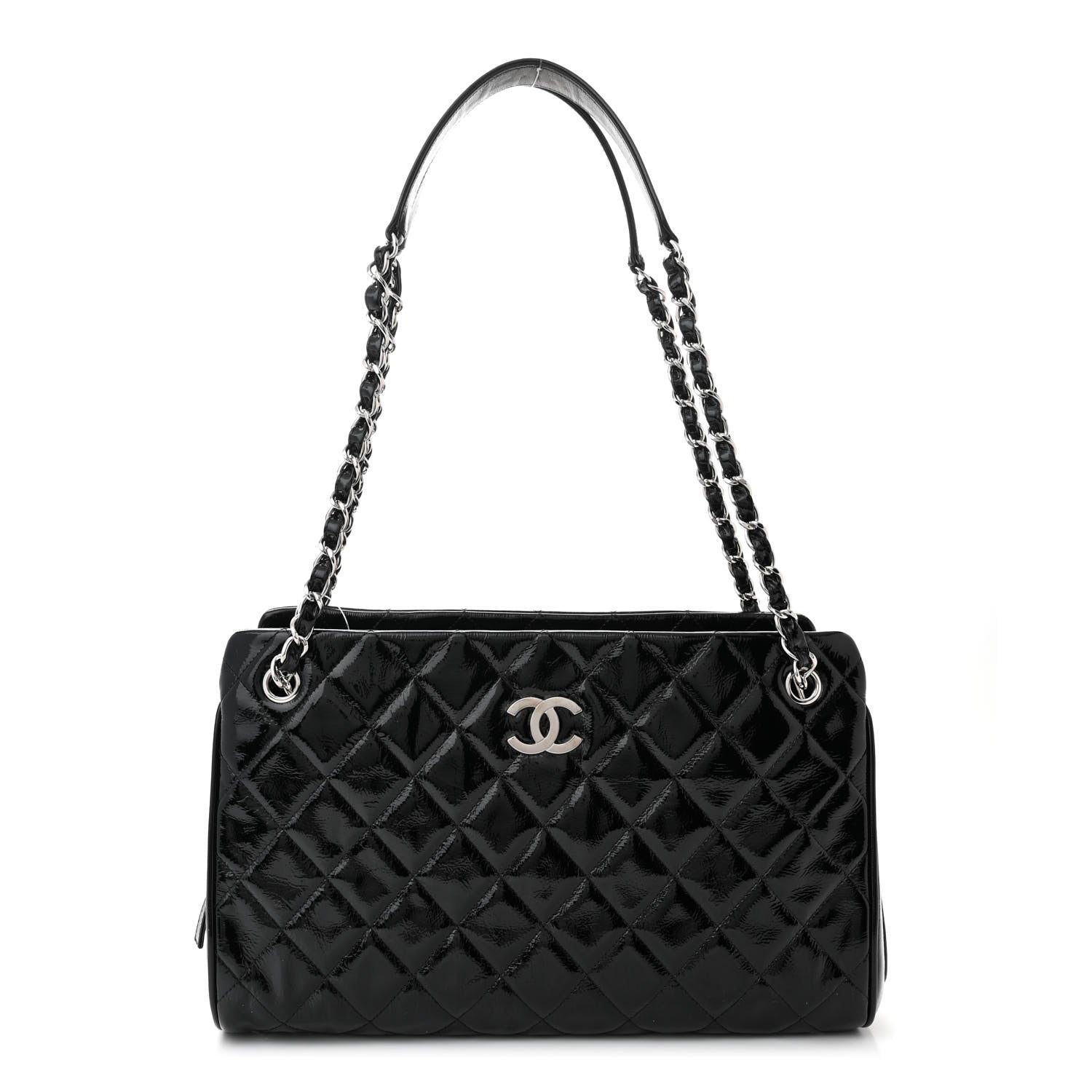 Chanel Patent Quilted Tote Black 1 of 11