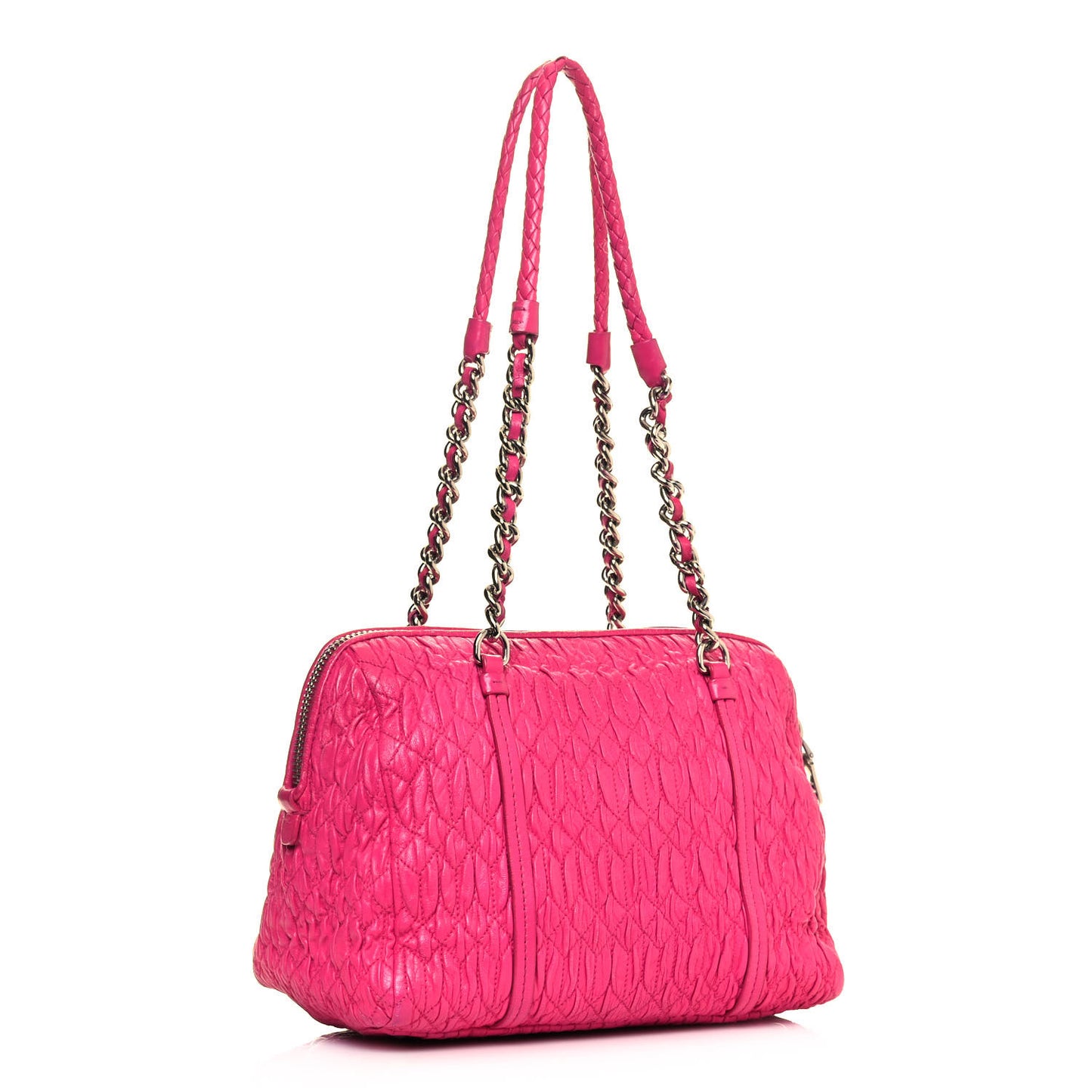 Nappa Matelasse Shoulder Bag Fuxia