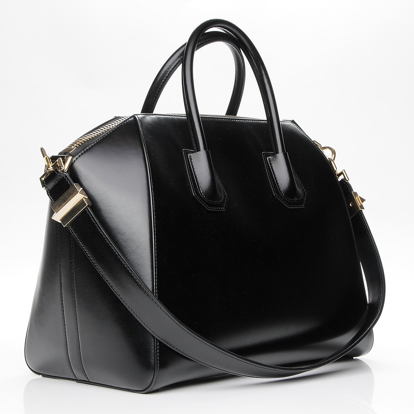 Shiny Lord Calfskin Medium Antigona Black