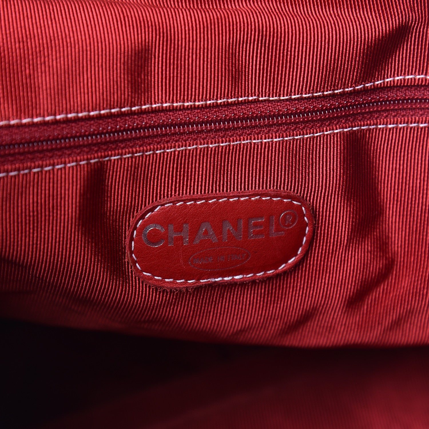 Chanel Toile Gingham Quilted Drawstring Bag Red 8 of 16