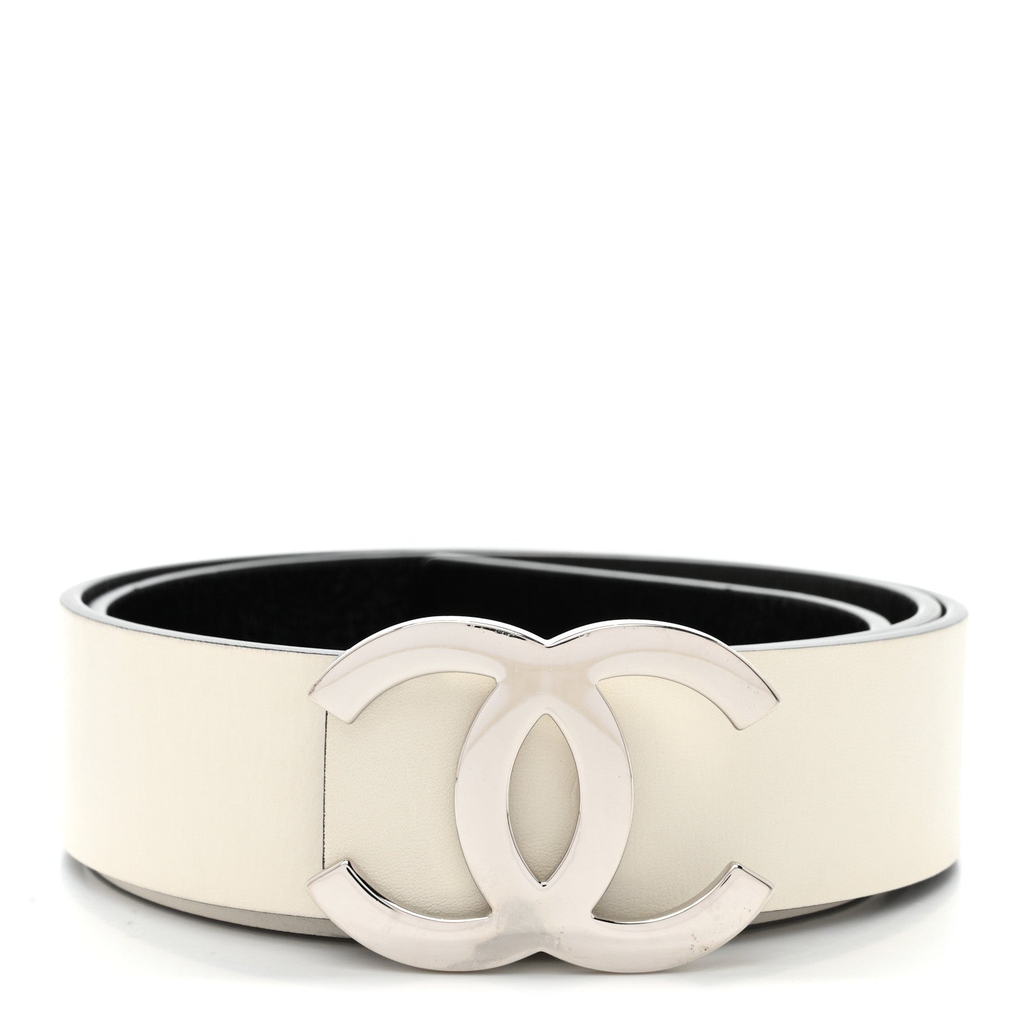 Chanel Patent Calfskin CC Reversible Belt 85 34 Black White 2 of 9