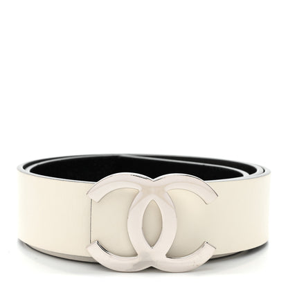 Chanel Patent Calfskin CC Reversible Belt 85 34 Black White 2 of 9