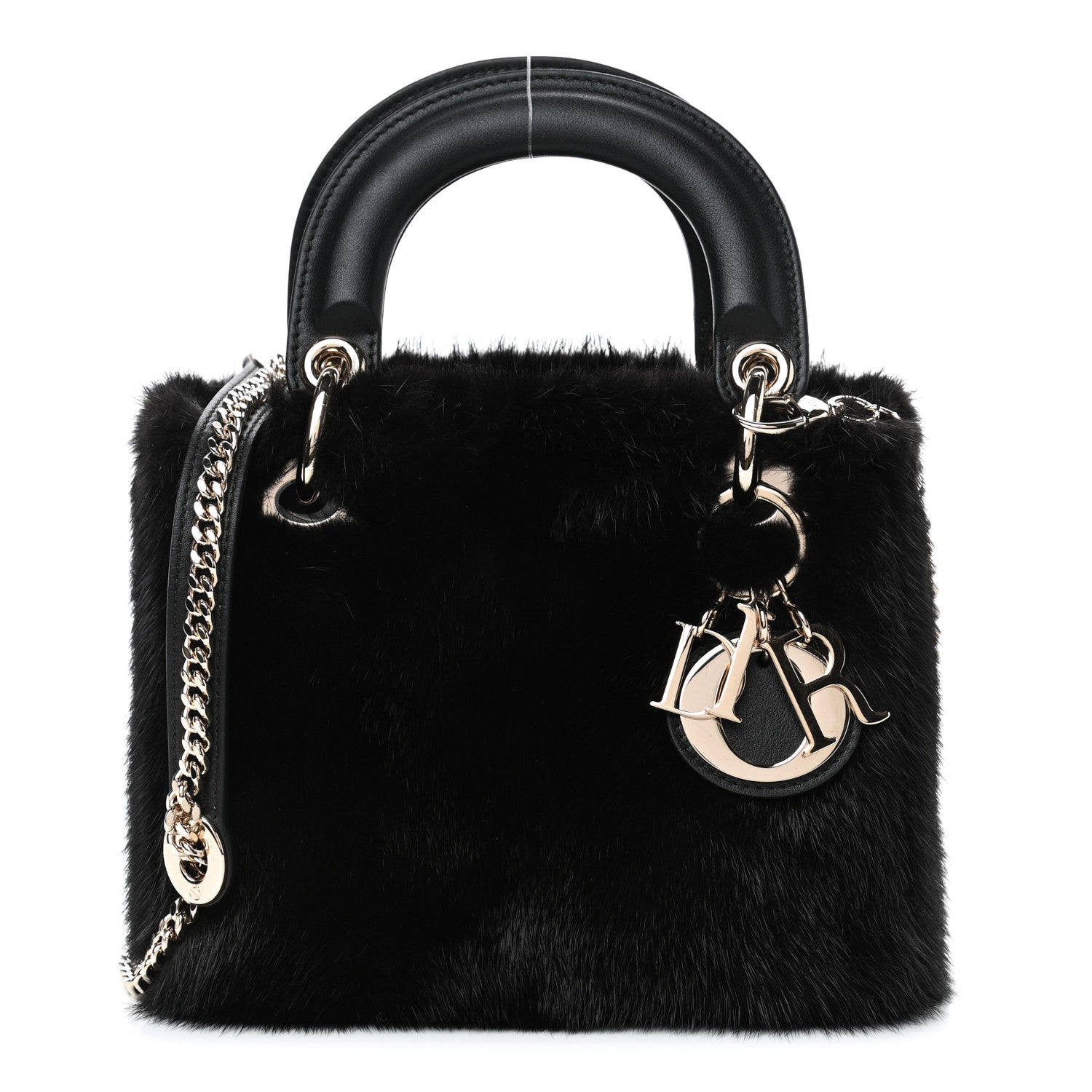 Christian Dior Mink Fur Mini Lady Dior Black 1 of 4