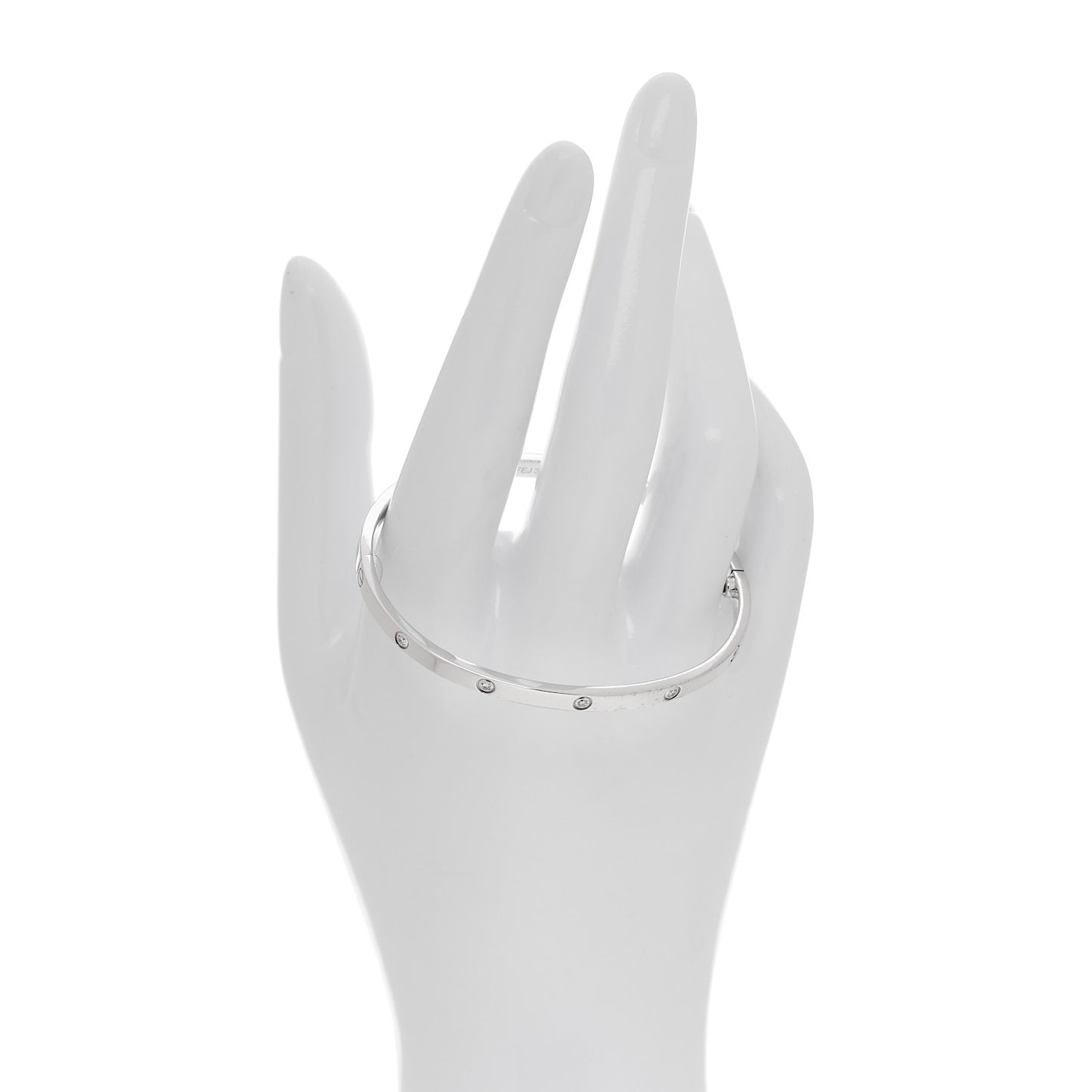 18K White Gold 10 Diamond Small LOVE Bracelet 17