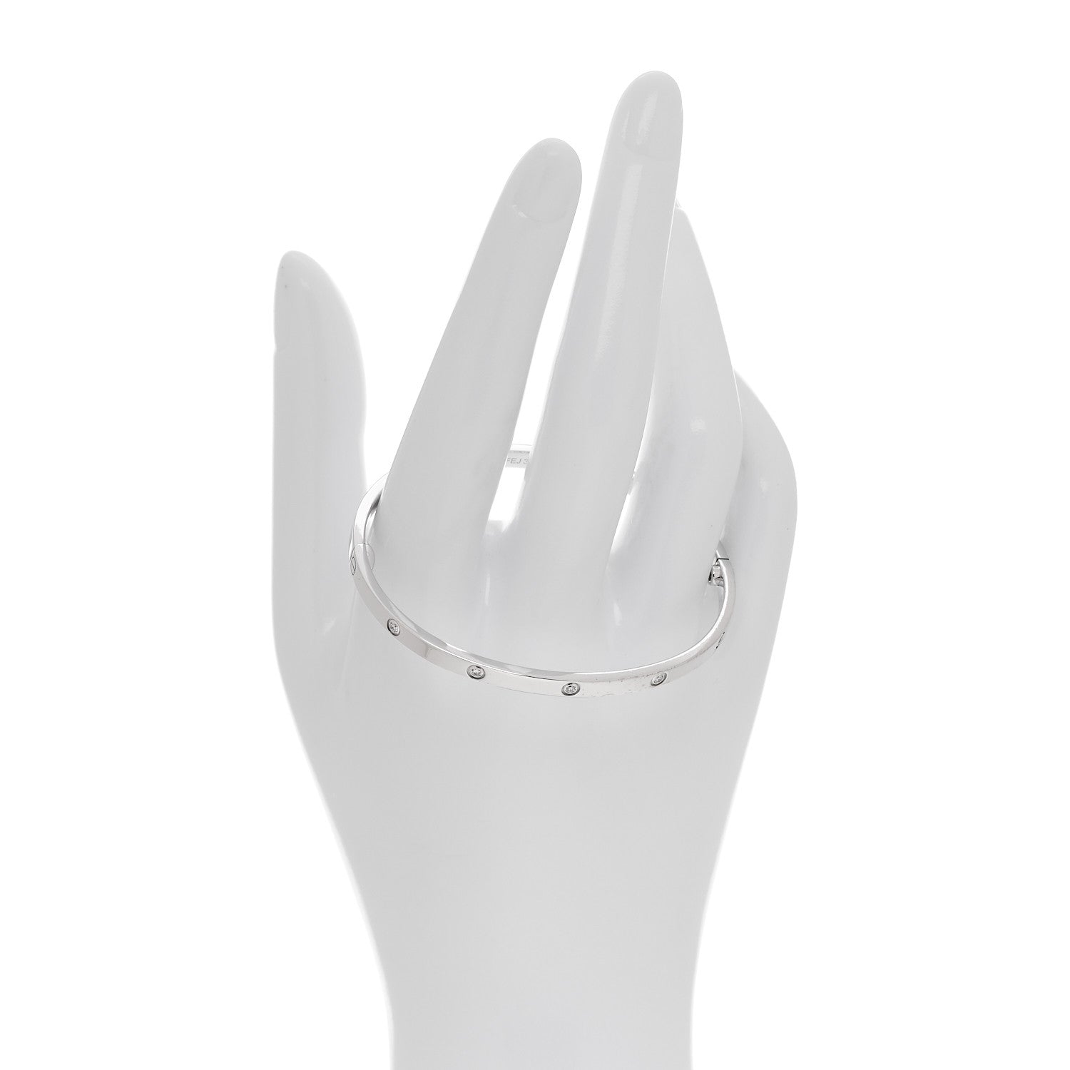 Cartier 18K White Gold 10 Diamond Small LOVE Bracelet 17 2 of 9