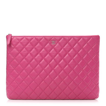 Chanel Caviar Quilted Large Cosmetic Case Pink 1 of 7
