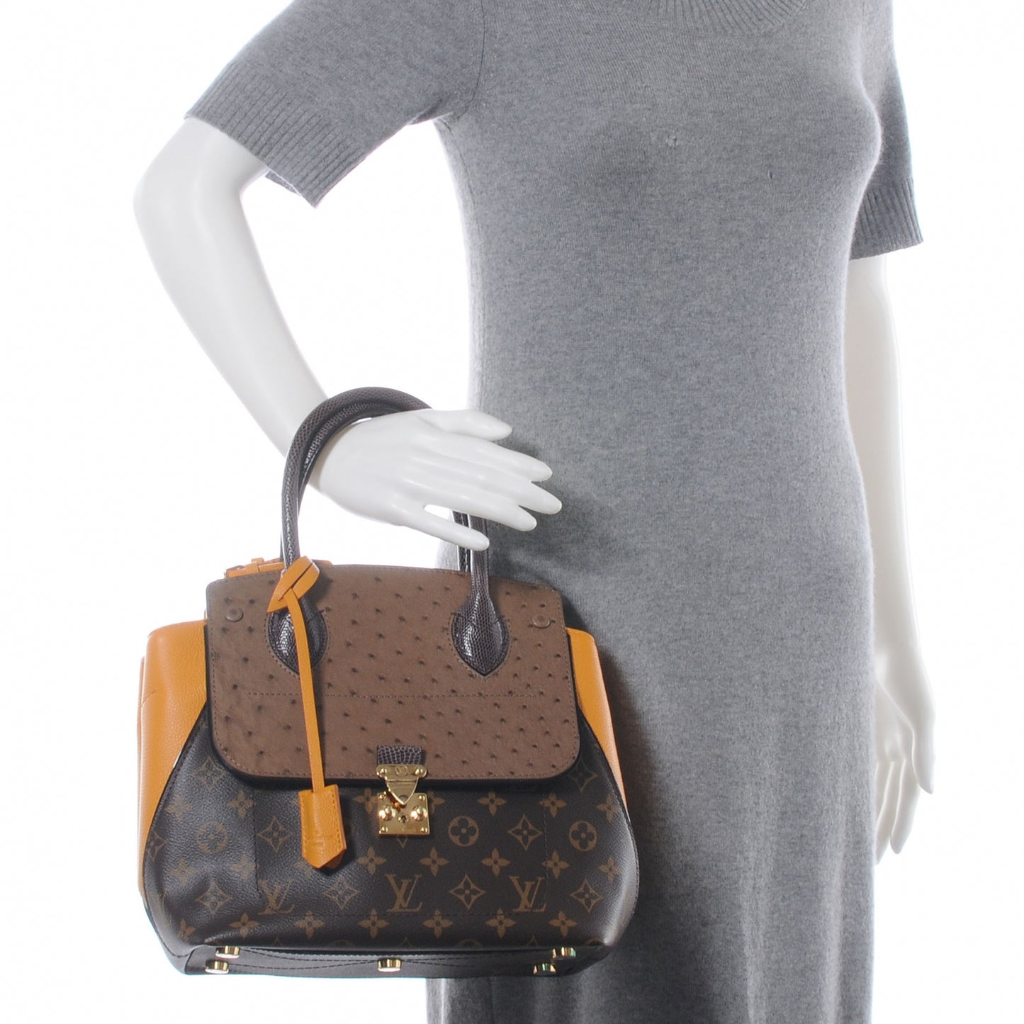 Monogram Ostrich Python Majestueux PM Yellow