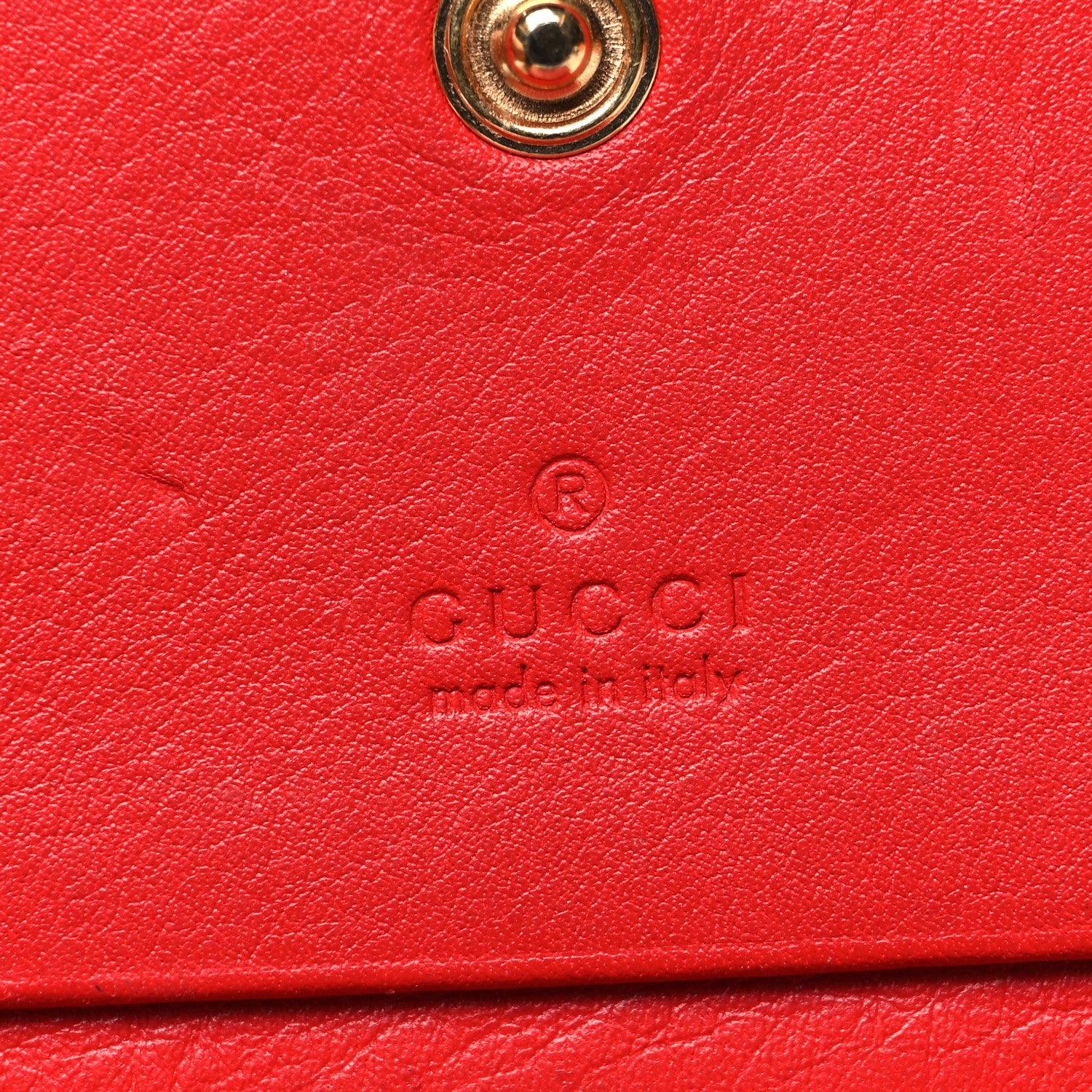 Gucci GG Supreme Monogram Apple Card Case Wallet Beige Multicolor Lobster Red 7 of 11