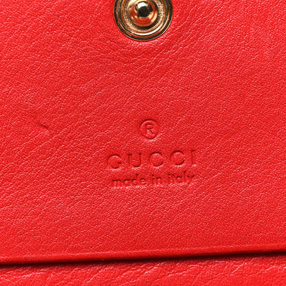 Gucci GG Supreme Monogram Apple Card Case Wallet Beige Multicolor Lobster Red 7 of 11
