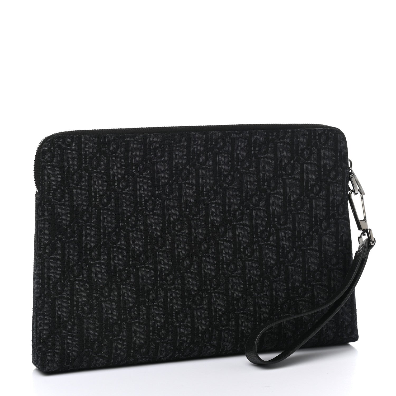 Christian Dior Oblique Jacquard Triangle Case Black Multicolor 3 of 7