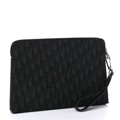 Christian Dior Oblique Jacquard Triangle Case Black Multicolor 3 of 7