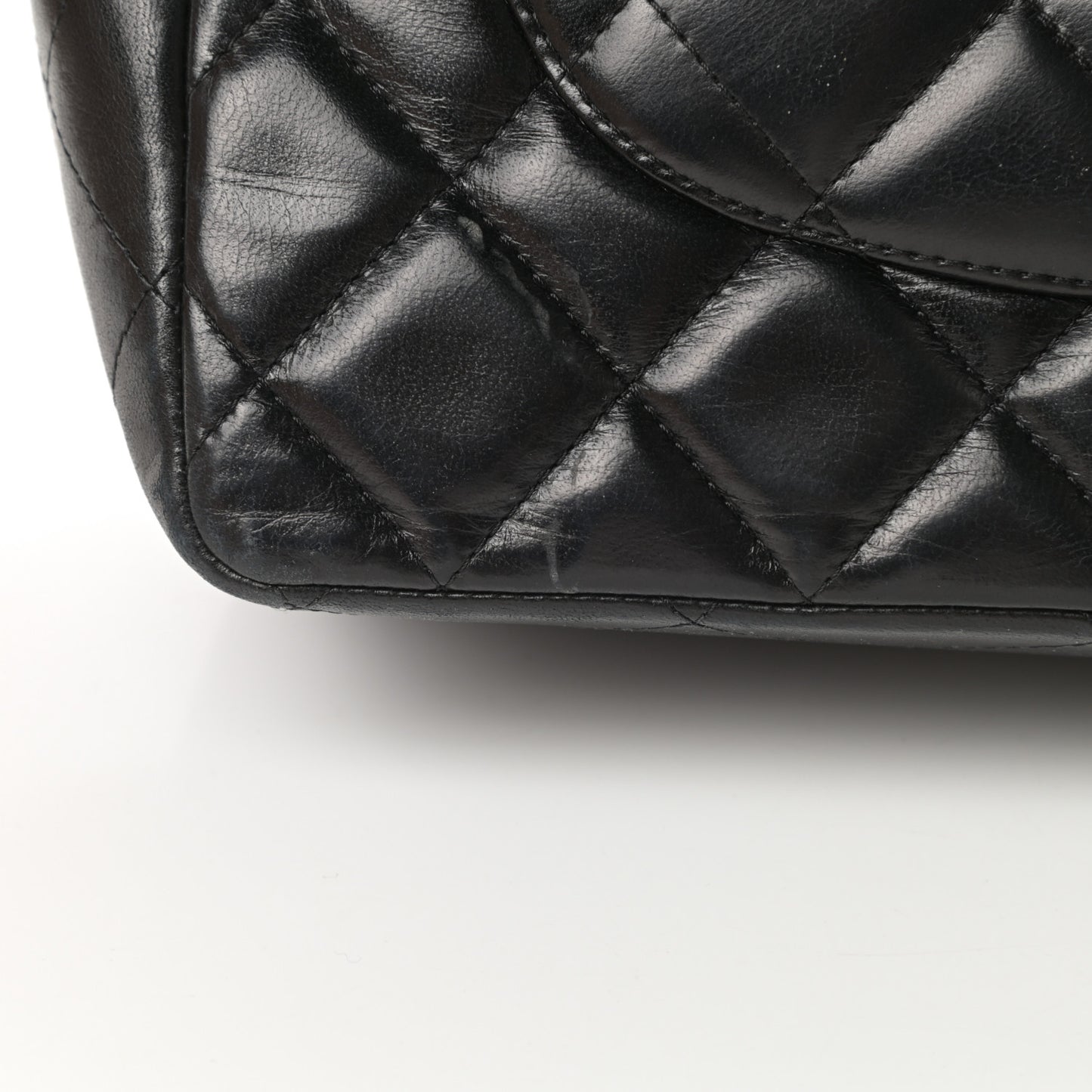 Lambskin Quilted Jumbo Single Flap Black