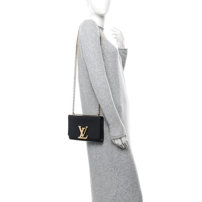 Louis Vuitton Calfskin Chain Louise MM Black 2 of 10