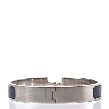 Hermes Matte Enamel Narrow Clic Clac HH Bracelet GM Bleu Nuit 3 of 7