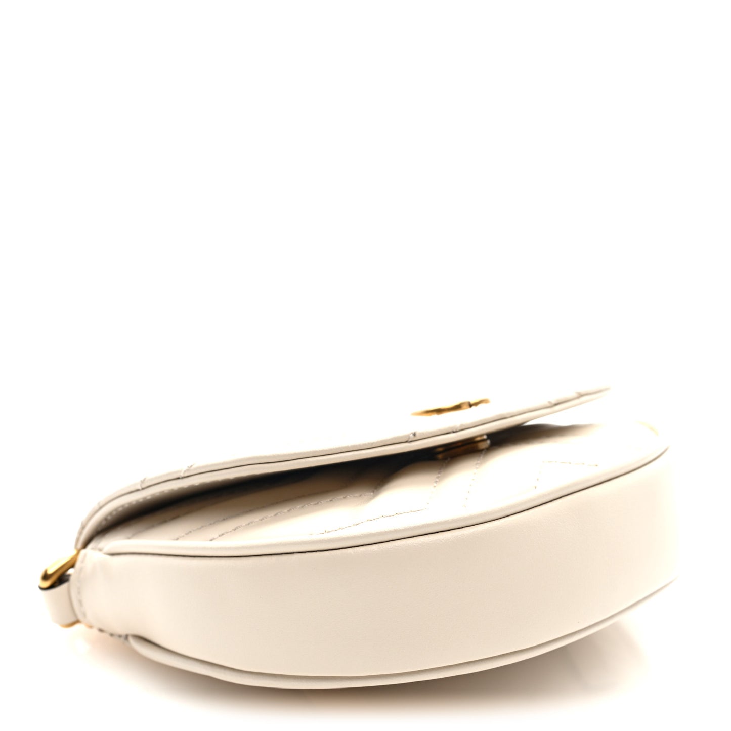 Calfskin Matelasse Mini GG Marmont Chain Belt Bag Mystic White