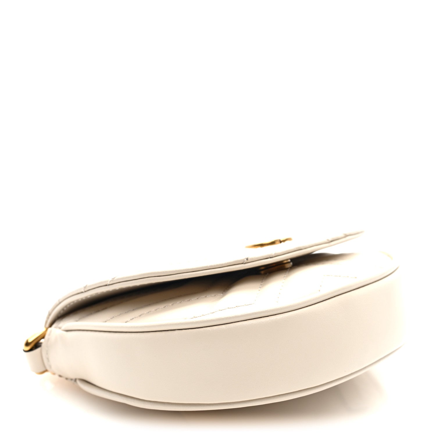 Gucci Calfskin Matelasse Mini GG Marmont Chain Belt Bag Mystic White 4 of 10