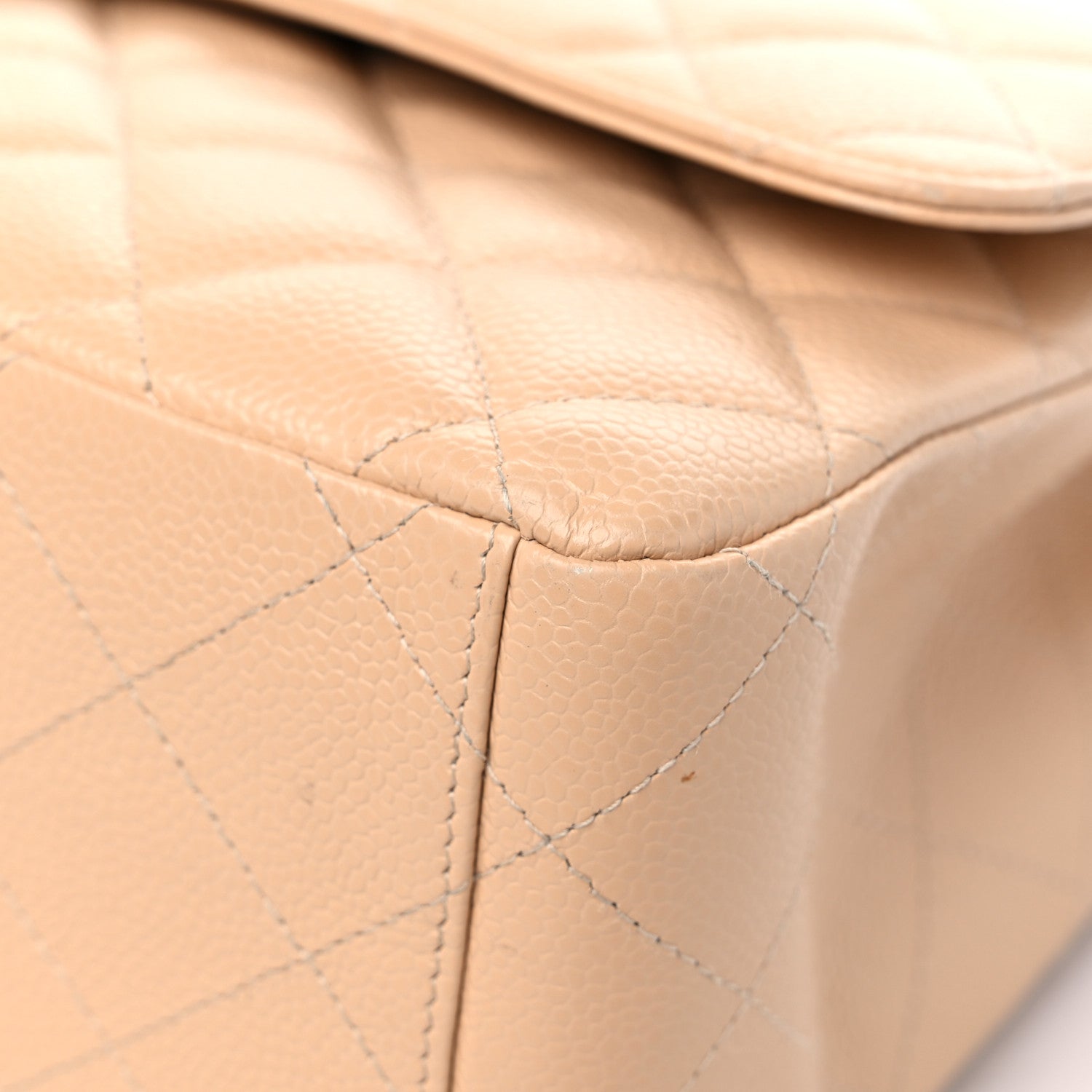 Chanel Caviar Quilted Maxi Double Flap Beige 9 of 14