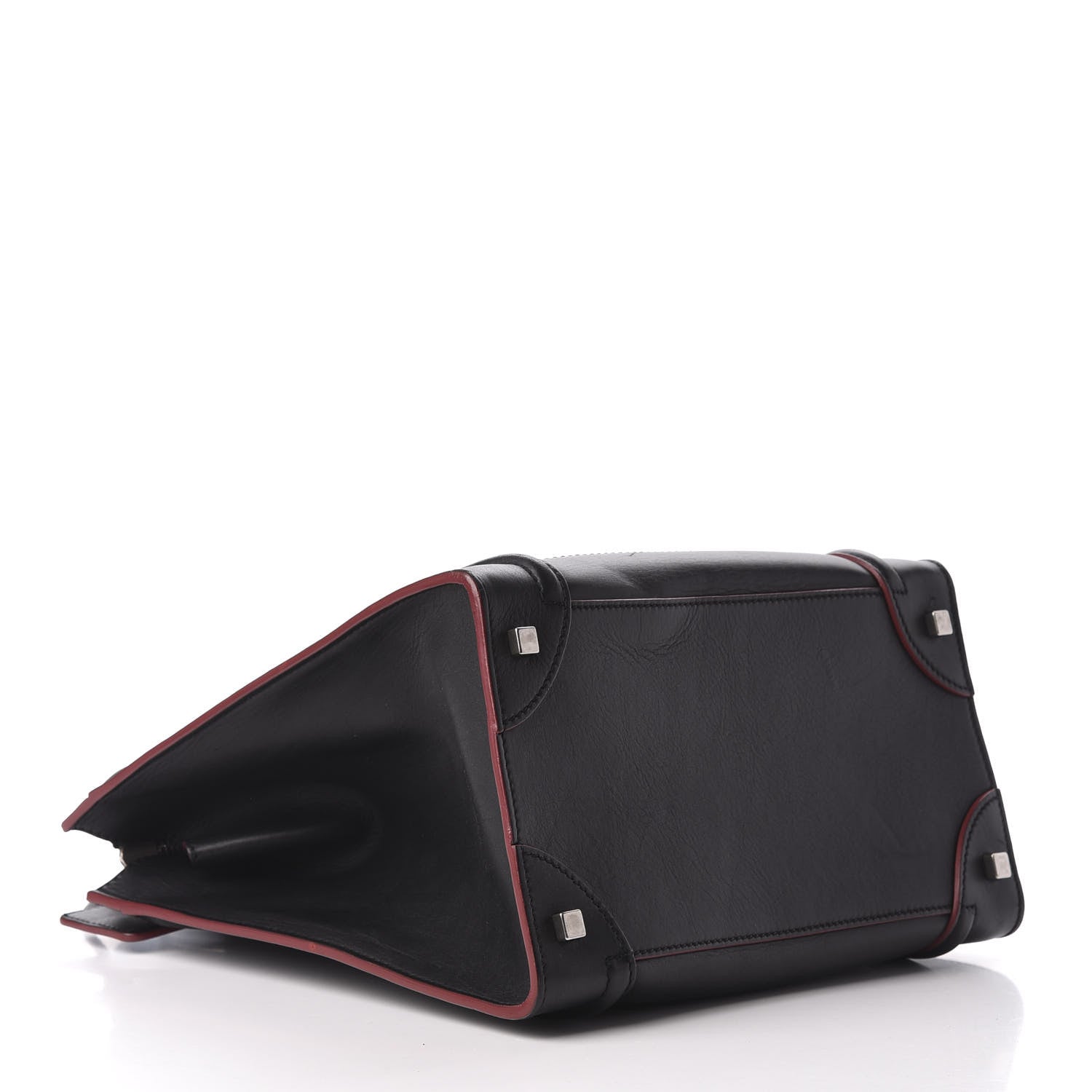 Celine Smooth Calfskin Mini Luggage Black Pink Trim 4 of 9
