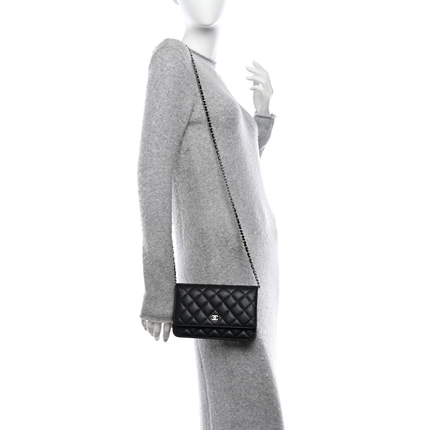 Chanel Caviar Quilted Wallet on Chain WOC Black 2 of 13