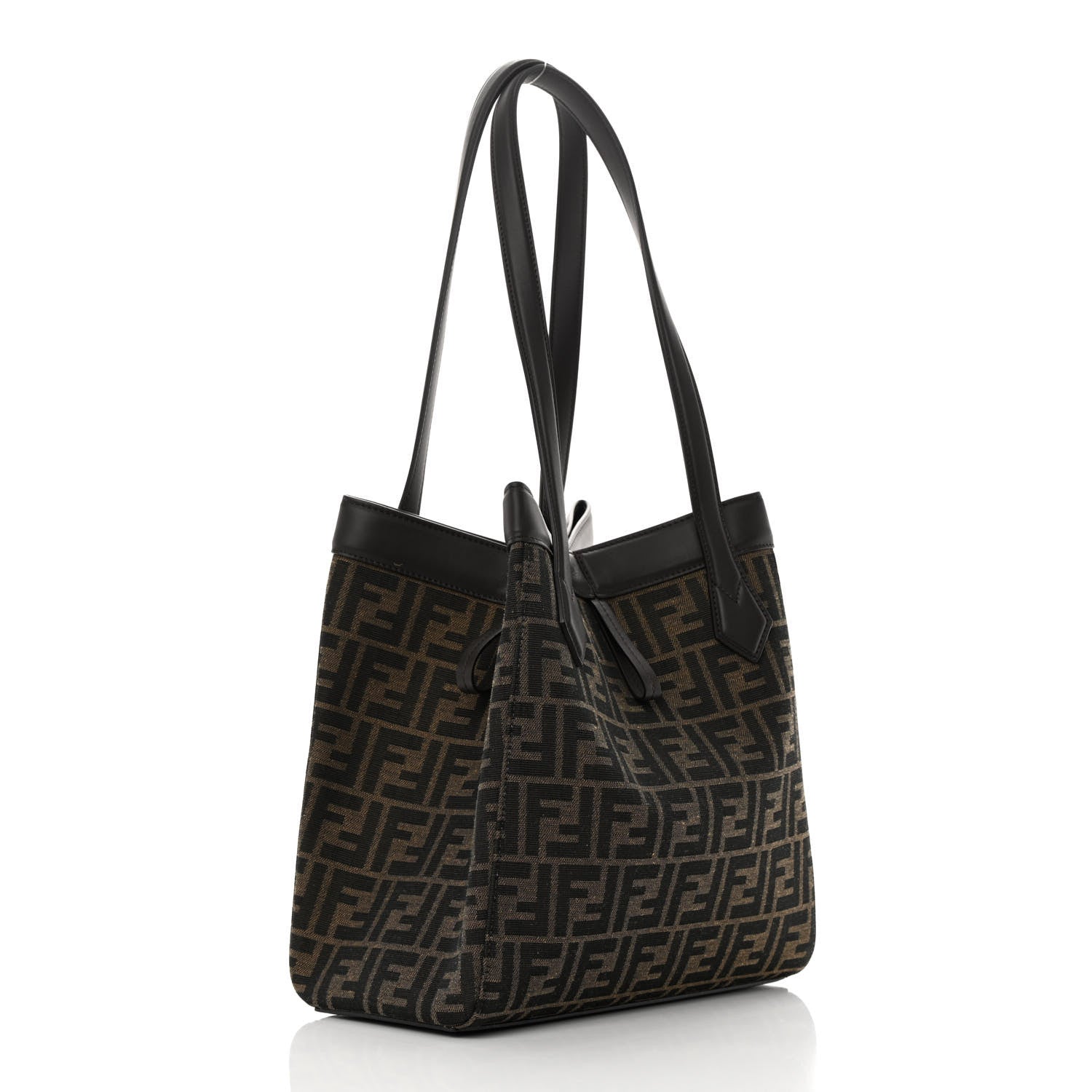 Fendi Fabric Jacquard Vitello Grace FF 1974 Medium Fendi Origami Tobacco Moro Ebano 3 of 14