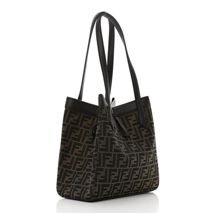 Fendi Fabric Jacquard Vitello Grace FF 1974 Medium Fendi Origami Tobacco Moro Ebano 3 of 14