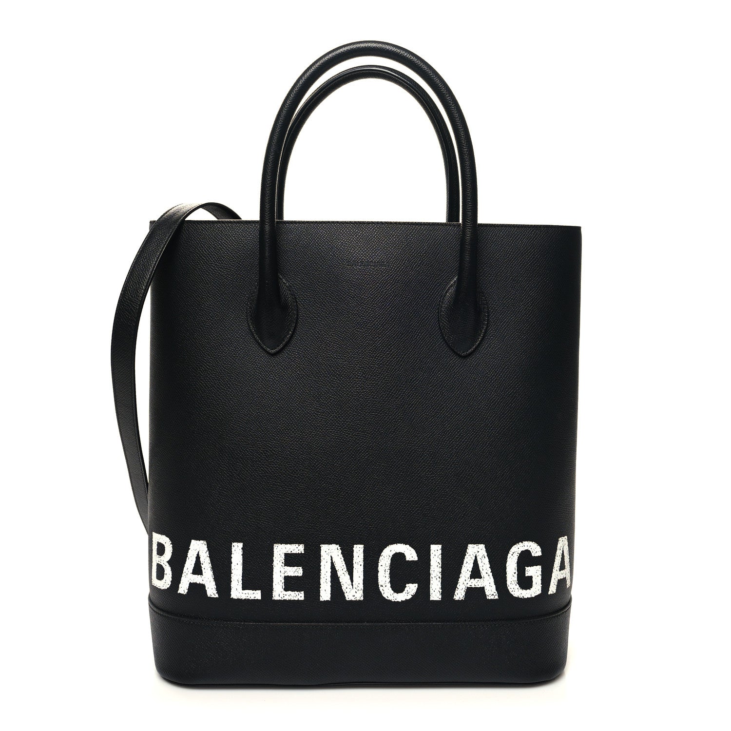 Balenciaga Grained Calfskin Ville Aj Tote Black 1 of 10