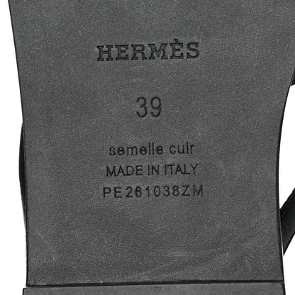 Hermes Calfskin Miss Sandals 39 Black 8 of 11