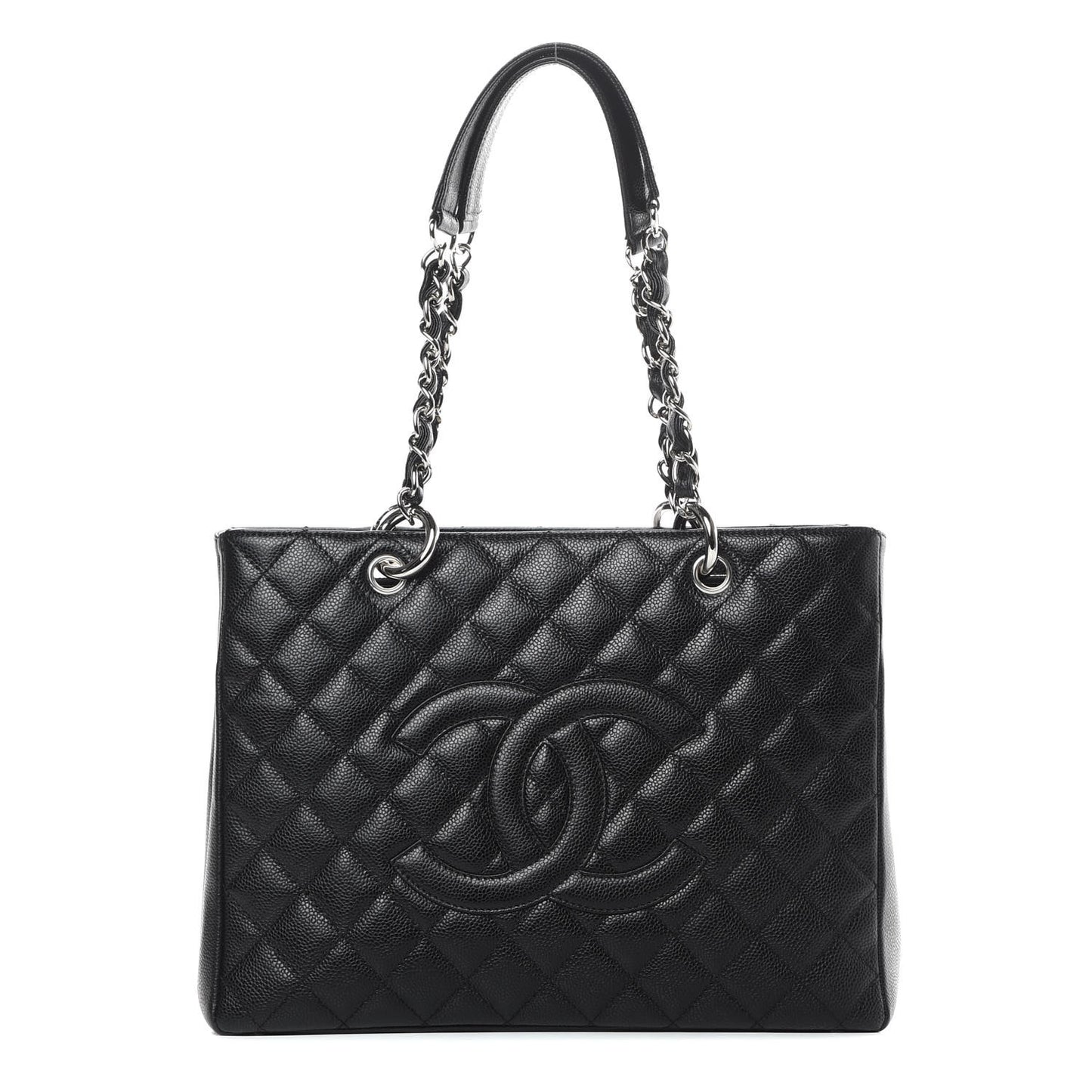Caviar Quilted Grand Shopping Tote GST Black