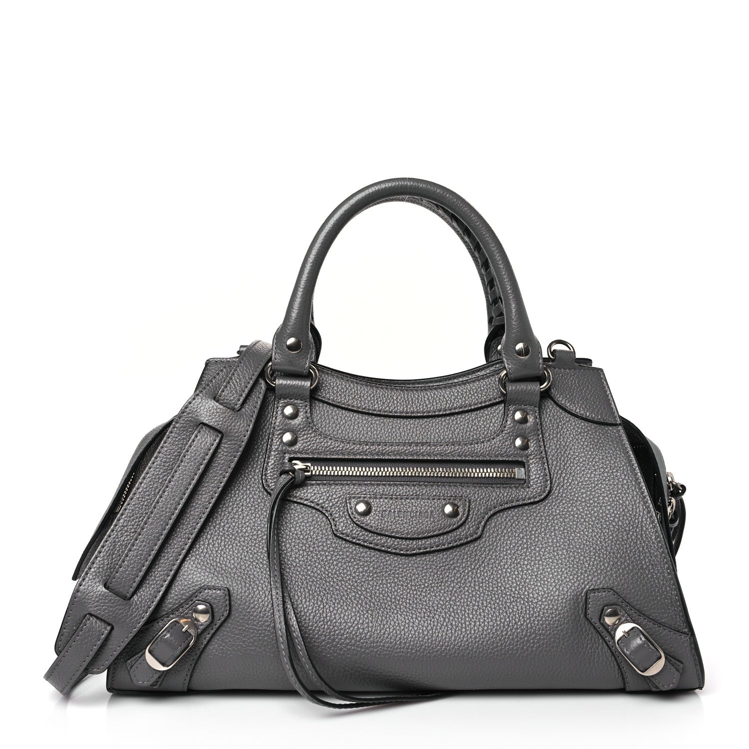 Balenciaga Grained Calfskin Neo Classic Silver Hardware S City Dark Grey 1 of 9