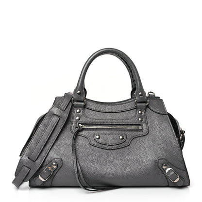 Balenciaga Grained Calfskin Neo Classic Silver Hardware S City Dark Grey 1 of 9