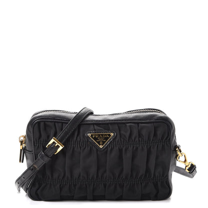 Prada Tessuto Nylon Calf Gaufre Camera Crossbody Nero Black 1 of 12