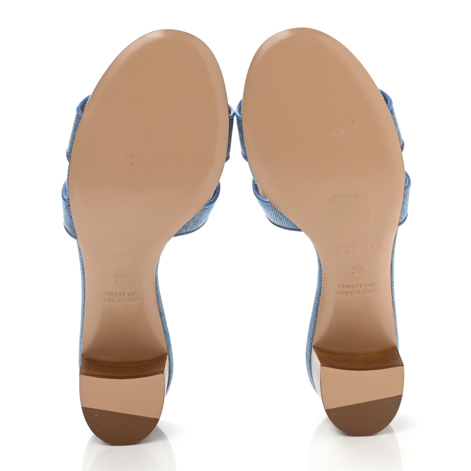 Hermes Denim Oasis Sandals 36 Bleu Clair 5 of 8