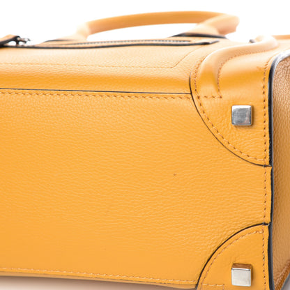 Celine Drummed Calfskin Micro Luggage Ocre 12 of 13